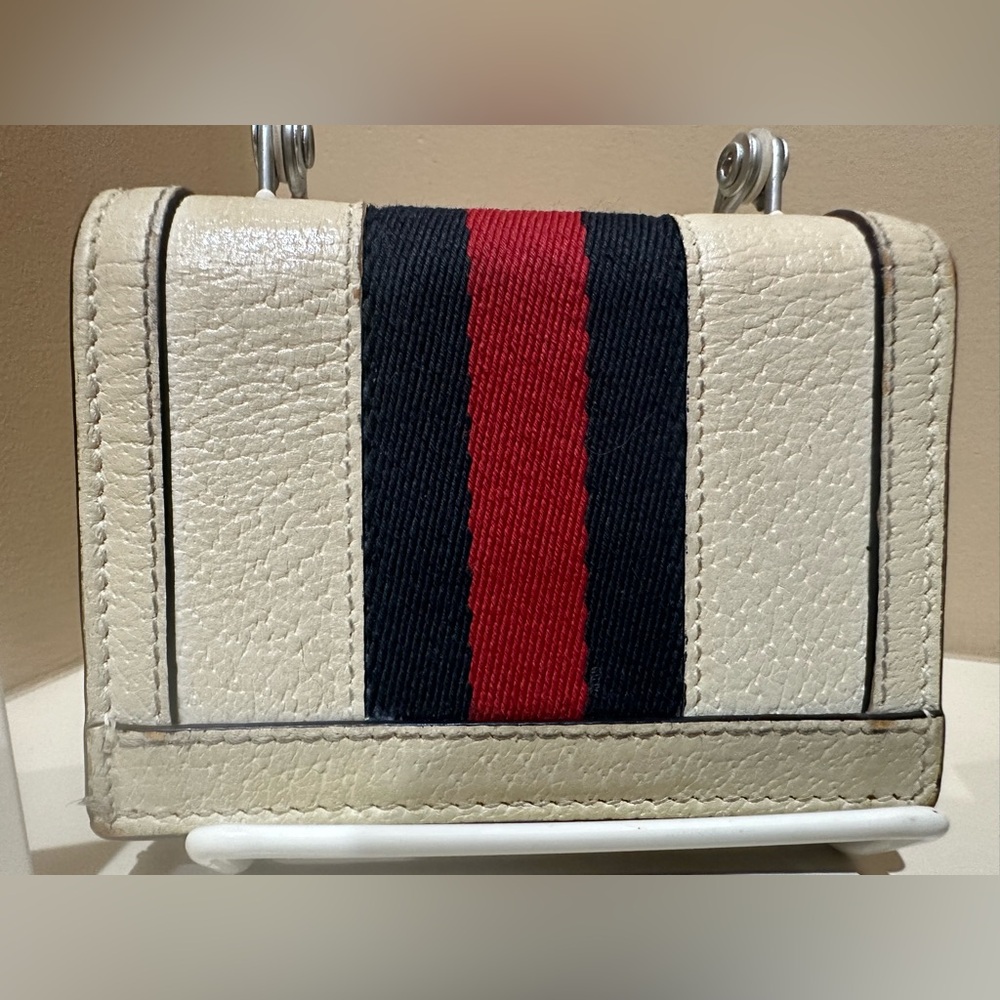 Gucci Ophidia Marmont White Web Bifold Snap Wallet w/box - Picture 3 of 13